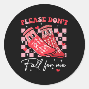 Valentine Nurse Dont Fall For Me Non Slip Socks Pc Classic Round Sticker