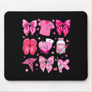 Valentine Nurse Nk Bow Rn Pct Cna Nurse Girl Women Mouse Pad