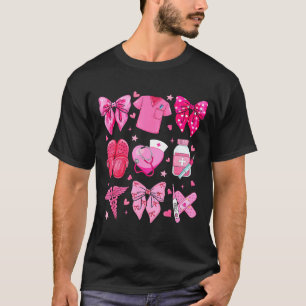 Valentine Nurse Nk Bow Rn Pct Cna Nurse Girl Women T-Shirt