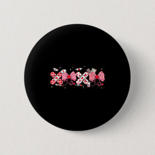 Valentine Nurse Xoxo Nk Bow Stethoscope Rn Pct Cna 6 Cm Round Badge