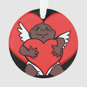 Valentine Ornament Custom African Cupid Ornament