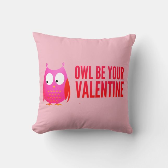 Valentine Owl Custom Cushion (Front)