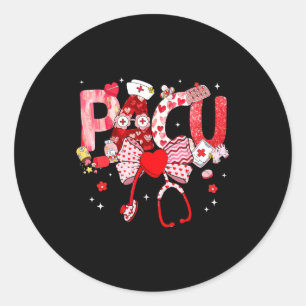 Valentine Pacu Nurse Coquette Bow Stethoscope Girl Classic Round Sticker