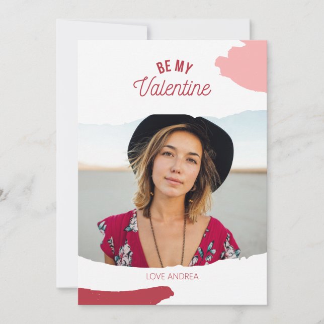 Valentine Paint Splash Holiday Card (Front)