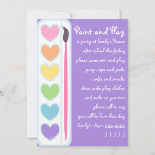 Valentine Paints and Brushes Invitation