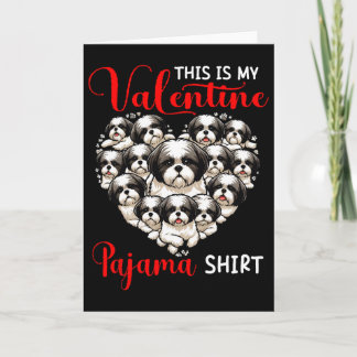 Valentine Pajama Shirt Group Shih Tzus In Heart Sh Card