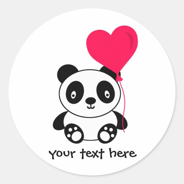 Valentine Panda Classic Round Sticker (Front)