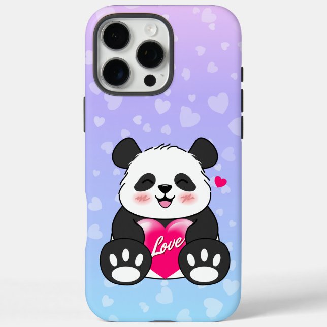 Valentine Panda in Love Bubblegum Case-Mate iPhone Case (Back)