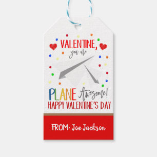 Valentine Paper Airplane Gift Tag