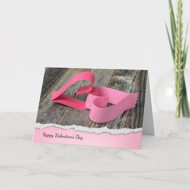 Valentine paper hearts with torn edge border invitation (Front)