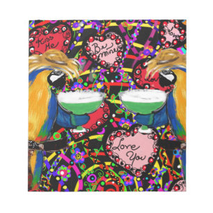 Valentine Parrots Notepad