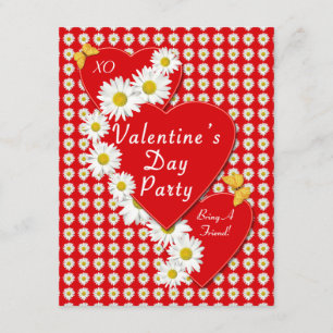 Valentine Party Daisies Small Invitation
