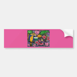 Valentine Party Parrot Bumper Sticker