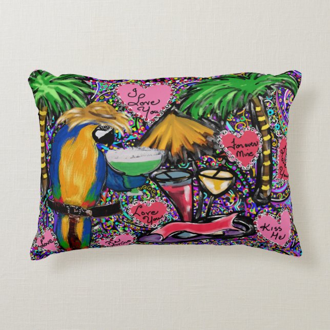 Valentine Party Parrot Decorative Cushion (Front)