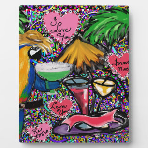 Valentine Party Parrot Plaque