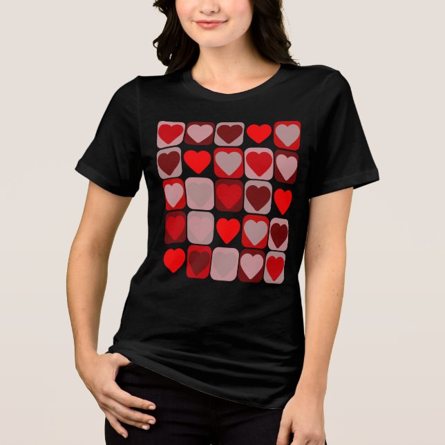 Valentine Patchwork T-Shirt Tri-Blend Shirt (Front)