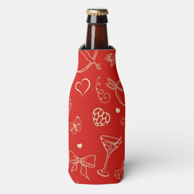 Valentine Pattern 2 Bottle Cooler (Bottle Front)