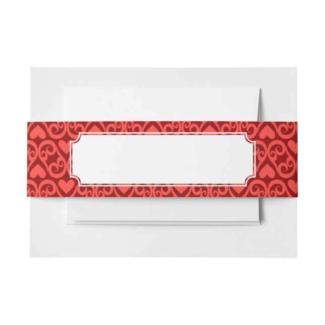 Valentine Pattern Invitation Belly Band (Front Example)