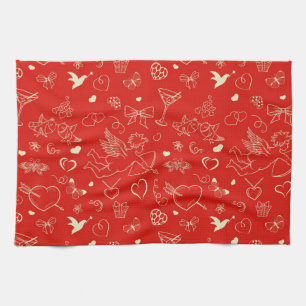 Valentine Pattern Tea Towel