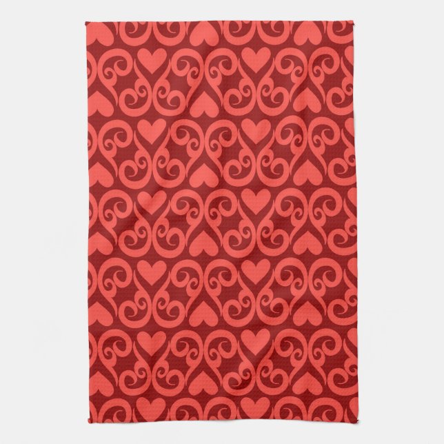 Valentine Pattern Tea Towel (Vertical)