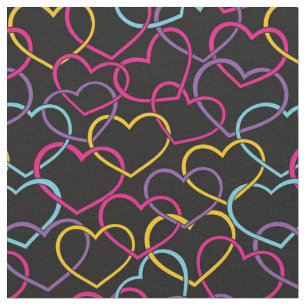 Valentine Pattern with Colour Hearts Fabric