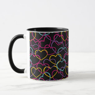 Valentine Pattern with Colour Hearts Mug