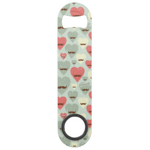 Valentine pattern with heart and moustache