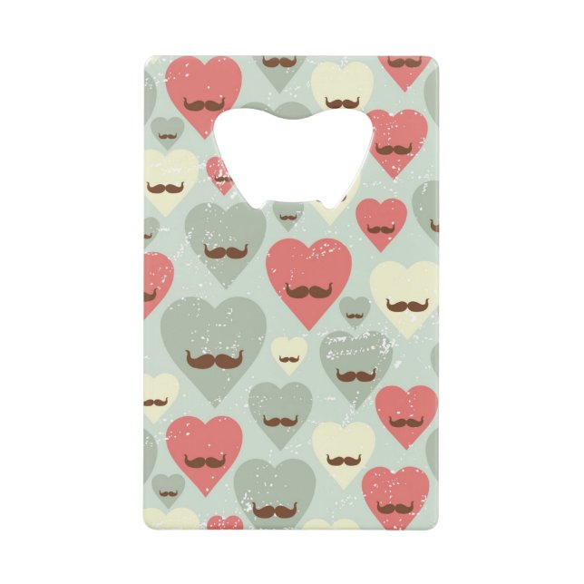 Valentine pattern with heart and moustache (Front)