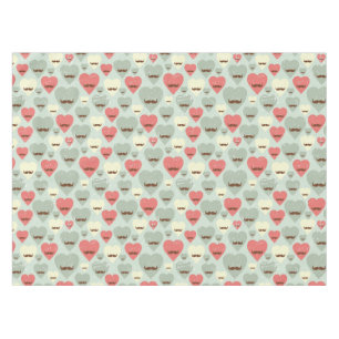 Valentine pattern with heart and moustache tablecloth