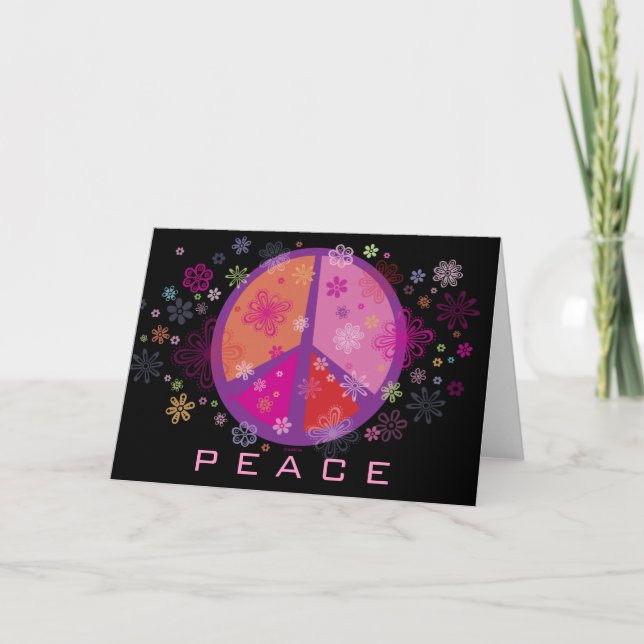 Valentine Peace Sign Holiday Card (Front)