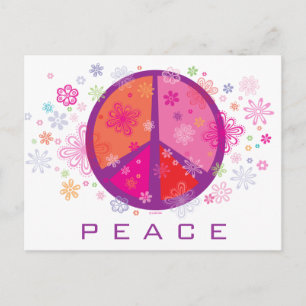 Valentine Peace Sign Holiday Postcard