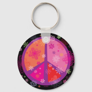 Valentine Peace Sign Key Ring