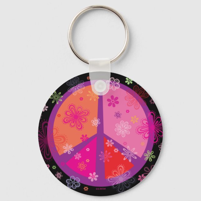 Valentine Peace Sign Key Ring (Front)