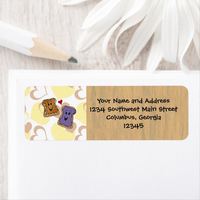 Valentine Peanut Butter and Jelly Return Address Label (Insitu)