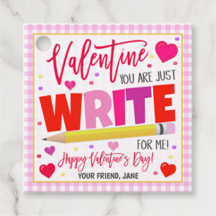 Valentine Pencil Gift Tag