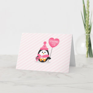 Valentine Penguin Holiday Card