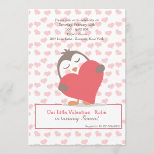 Valentine Penguin Invitation