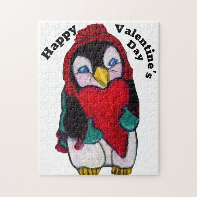VALENTINE  PENGUIN  JIGSAW PUZZLE (Vertical)