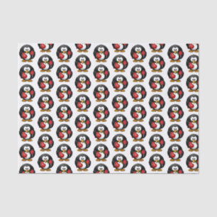 Valentine Penguin with Chocolate and Roses Gift Tissue Paper