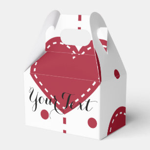 Valentine Personalised Red Hearts pattern dots Favour Box