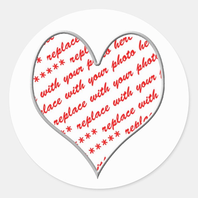Valentine Photo Frame Classic Round Sticker (Front)