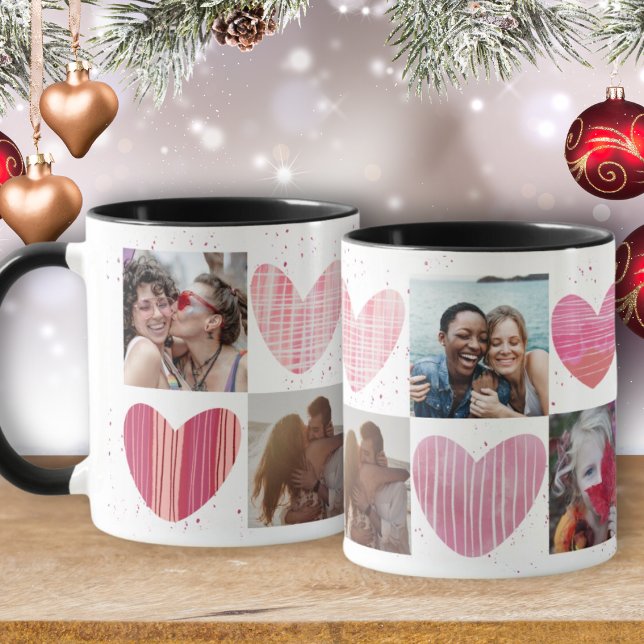 Valentine Photo Heart Collage Mug (Creator Uploaded)