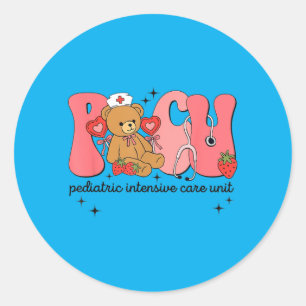 Valentine Picu Nurse Bear Paediatrics Intensive Classic Round Sticker