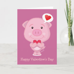 Valentine Pig Card