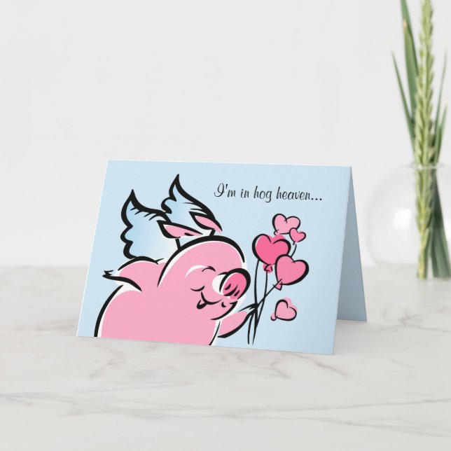 Valentine Pig Personalised Card (Front)