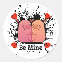Valentine Piggies Valentine Sticker