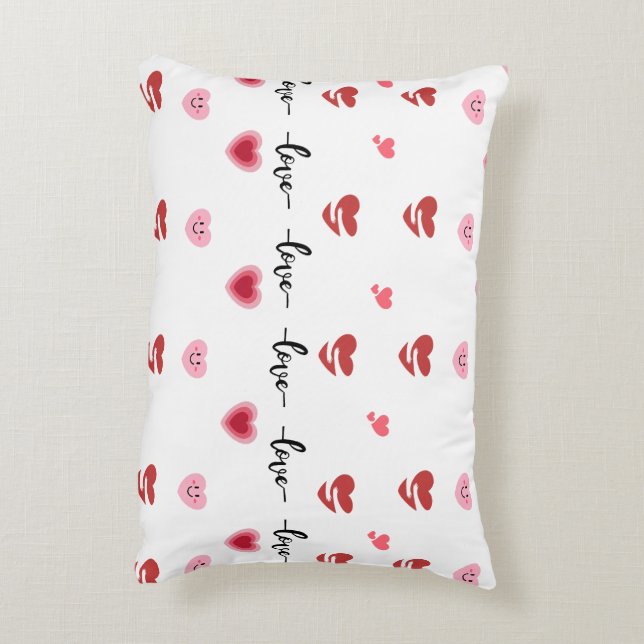 Valentine Pillow Heart Love Text (Back(Vertical))