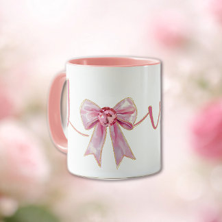 Valentine Pink Bow Mug