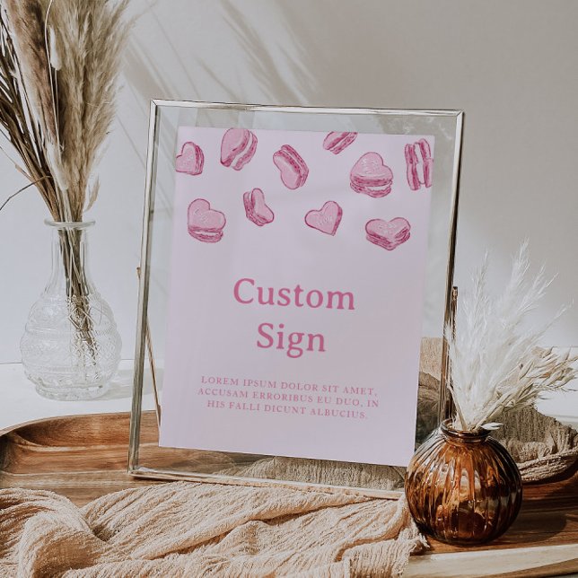 Valentine Pink Hearts Bridal Shower Custom Sign (Creator Uploaded)