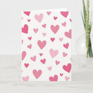 Valentine Pink Hearts Card